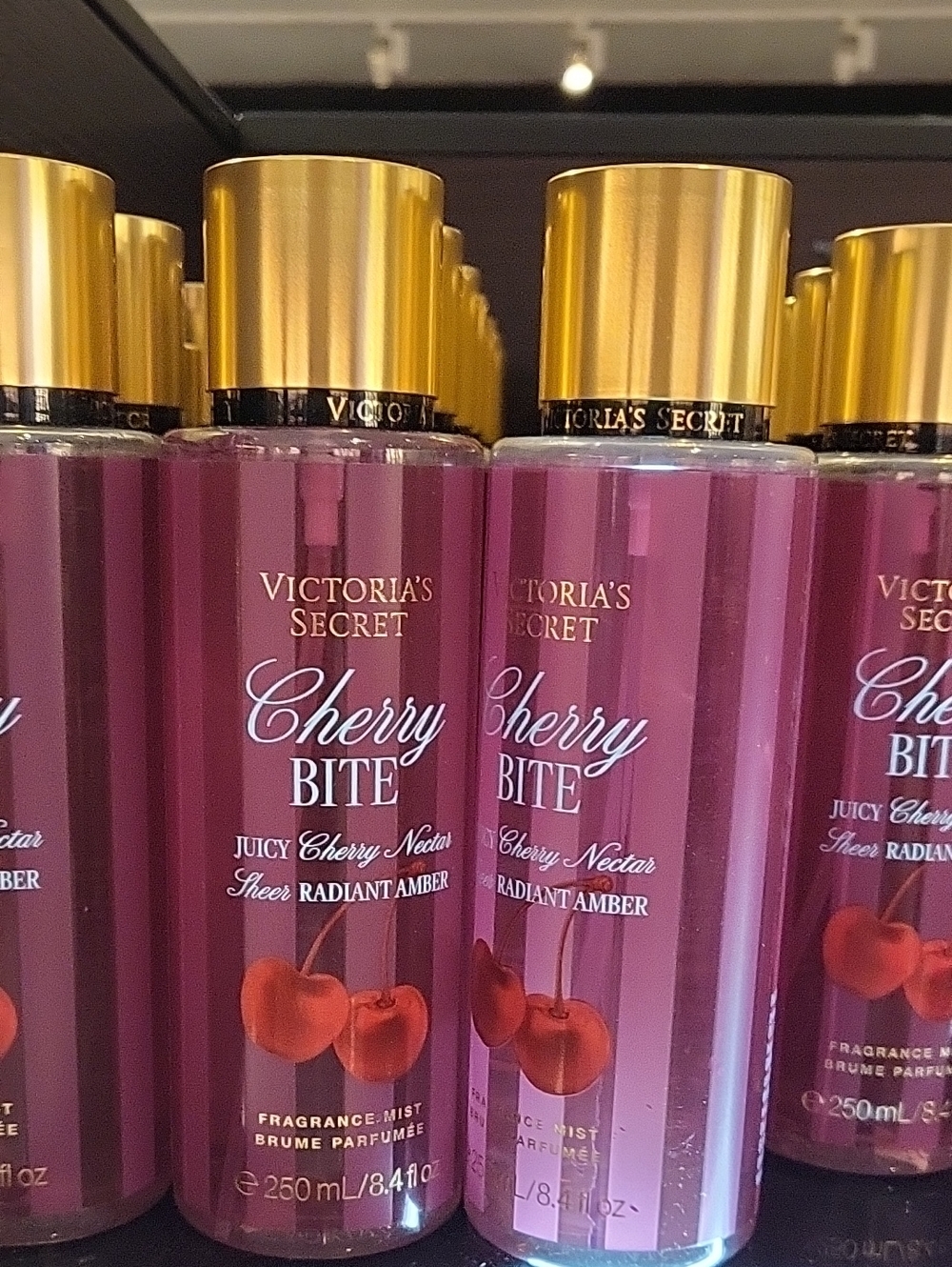Victoria's Secret Cherry Bite Body Mist - Purple & Gold